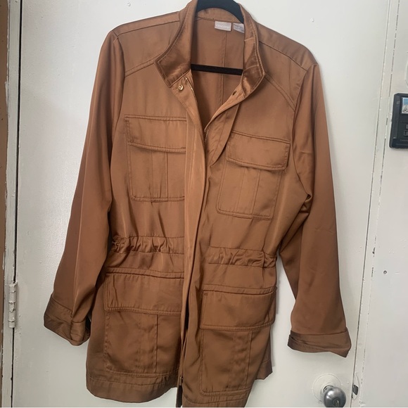 Chicos Silk Jacket With Belt - Picture 6 of 15